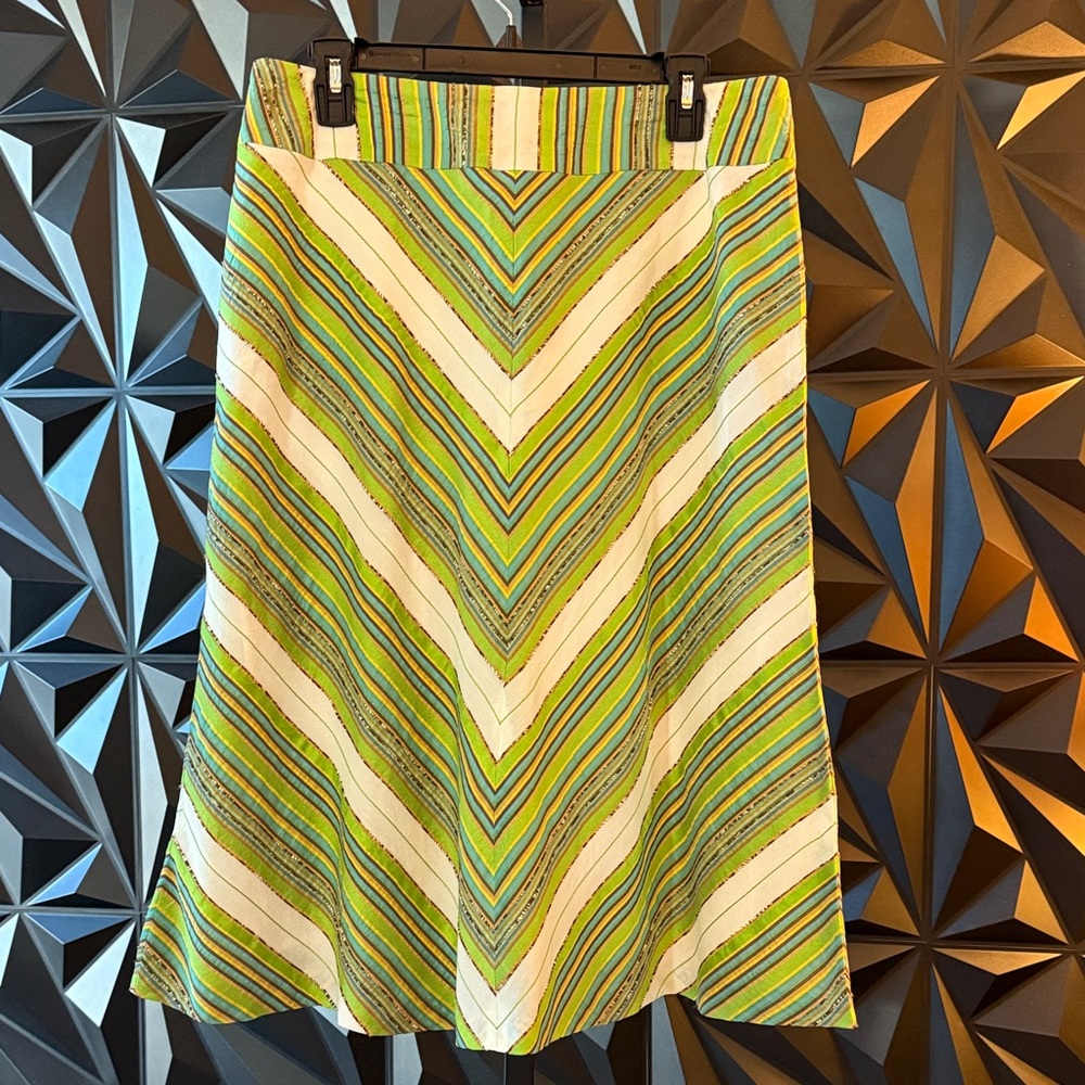 SALE- Striped Green and White Women's Skirt